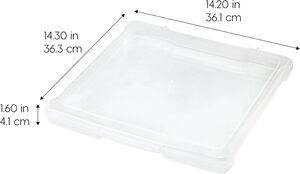 1 IRIS 1.5" Scrapbook Paper Snap Top Case Plastic Bin for Storage 12 1/2" Square